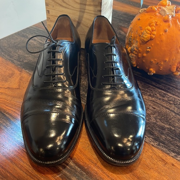 Salvatore Ferragamo Florence Mens Dress Shoes Side 11 D. Mint Condition - Picture 1 of 12